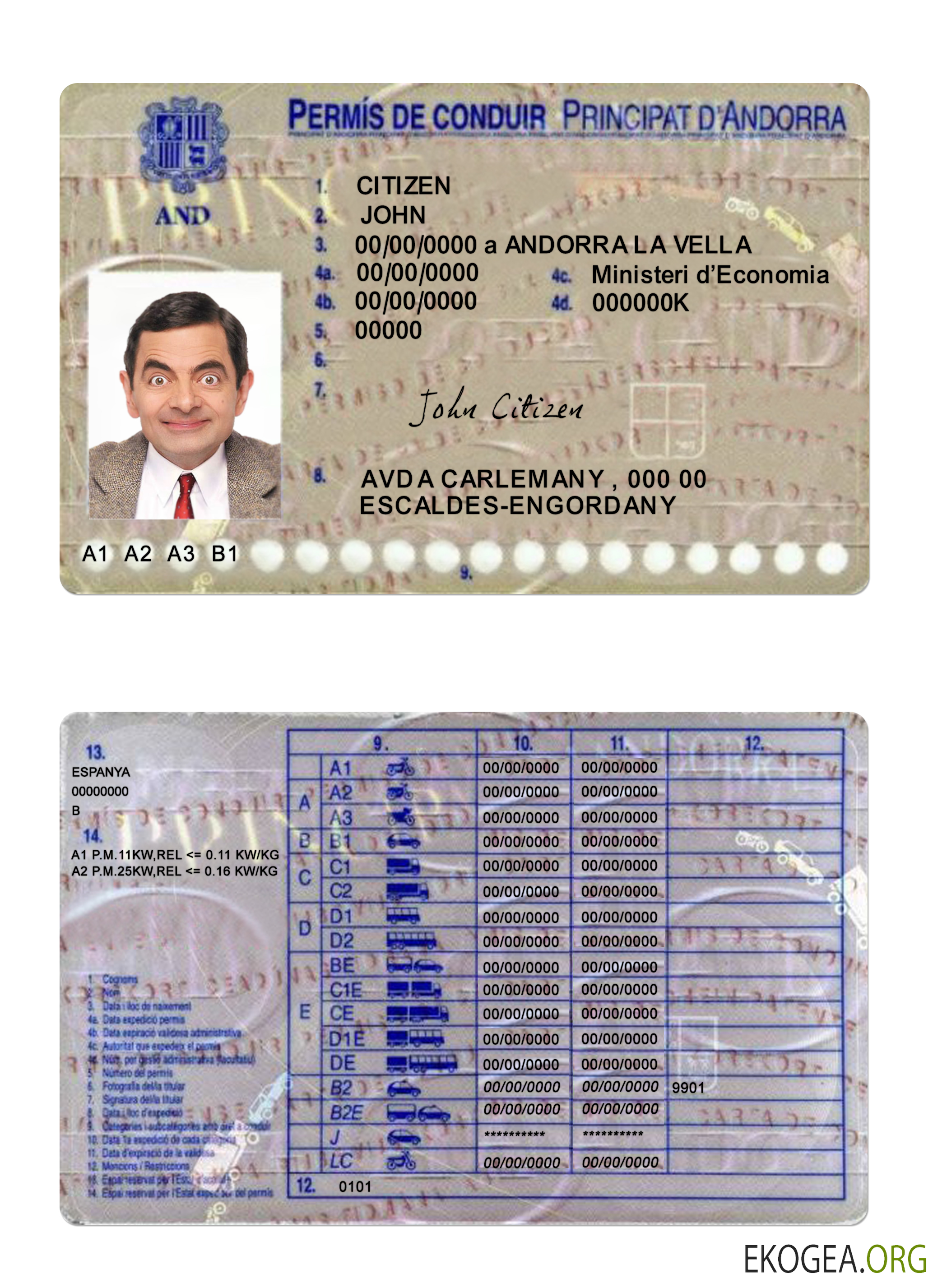 Andorra driving license
